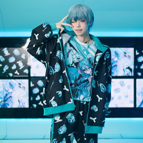 ACDC RAG x Hatsune Miku Forever Black Mint Jersey Oversized Jacket - Picture 3 of 10